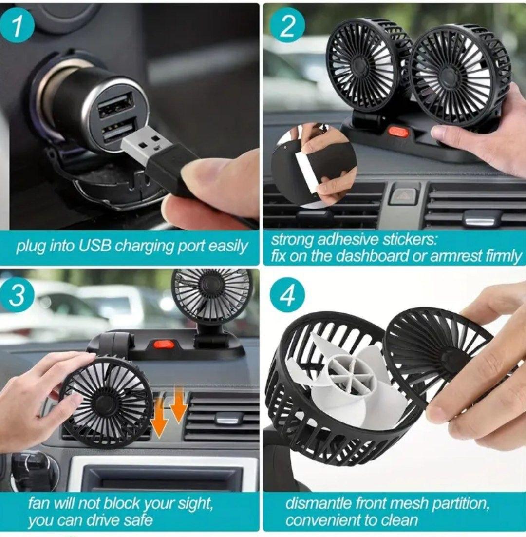 Pack Confort Auto Été — Ventilateur + Pare-soleil + Rideaux