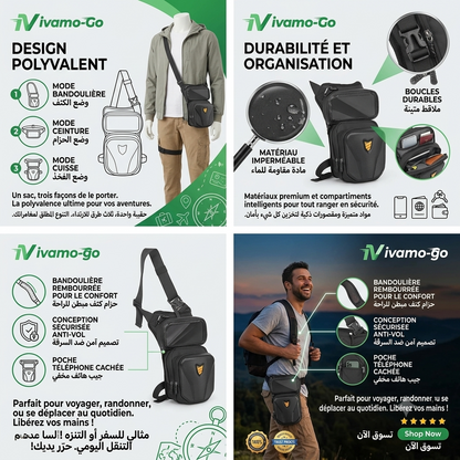 Sacoche Moto Cuisse avec Support Téléphone Étanche