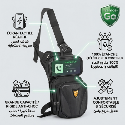 Sacoche Moto Cuisse avec Support Téléphone Étanche