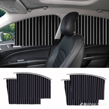 Rideau Pare-Soleil Voiture Rétractable Plissé (x2)